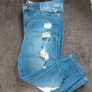 Torrid distressed bombshell skinny capris